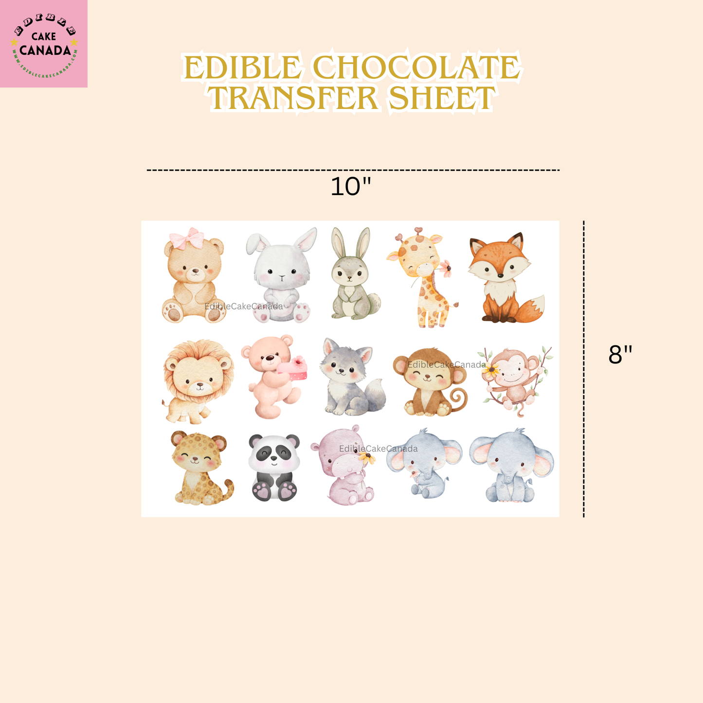 Woodland Animals Edible Chocolate Transfer Sheet – 8x10"