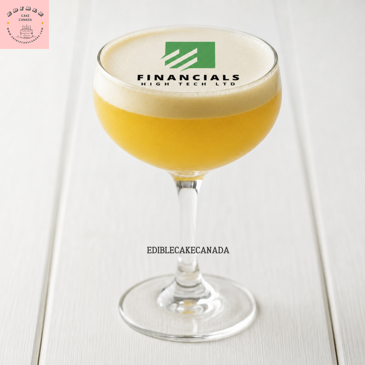 Edible WAFER Drink Toppers : Custom Corporate Bulk Event Branding for drink | Personalized Wedding Drink Wafer topper