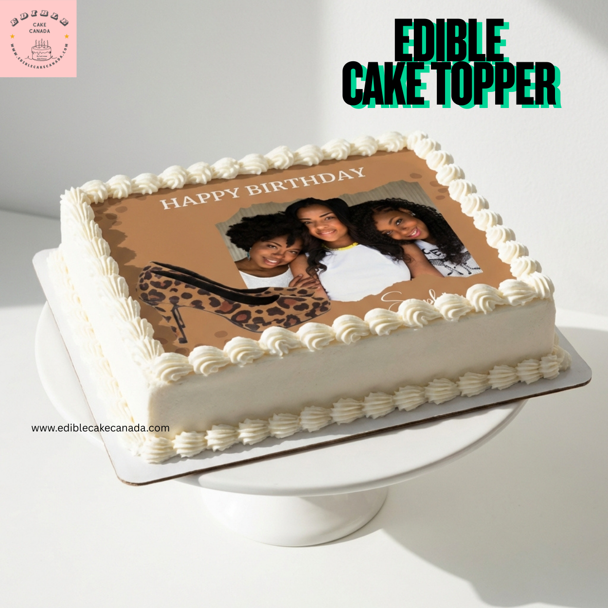 Custom leopard print edible icing sheet cake topper with personalized name

Personalized edible cake image with leopard print and high-heel shoe design

Leopard print edible frosting sheet for birthday cake decoration

Custom edible cake topper for bridal shower or bachelorette party

Fashion-themed leopard edible icing sheet for cake
