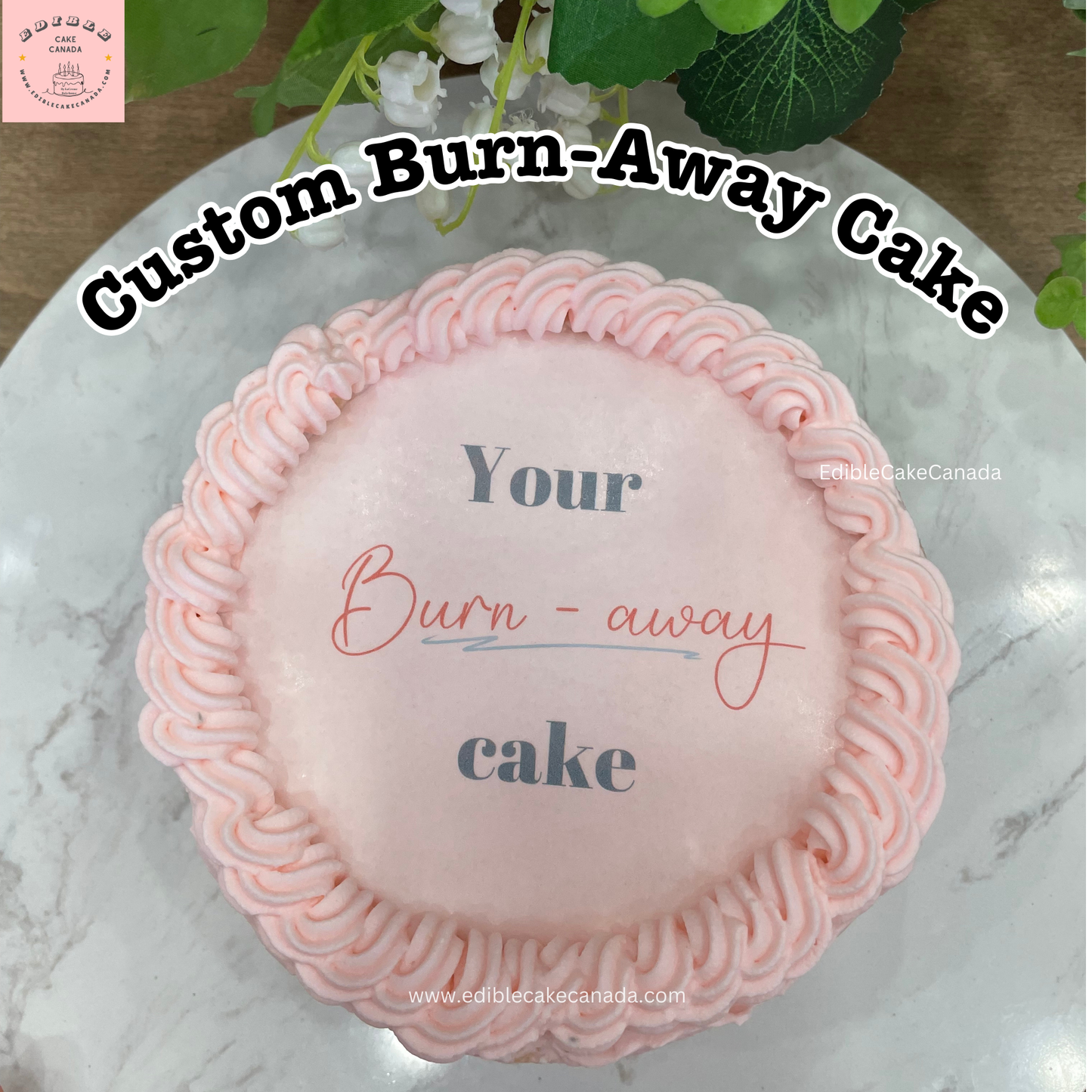BURN-AWAY Cake Bundle Set (Icing sheet + Wafer Sheet) | Custom Image/ Text Cake | Baby Reveal Cake
