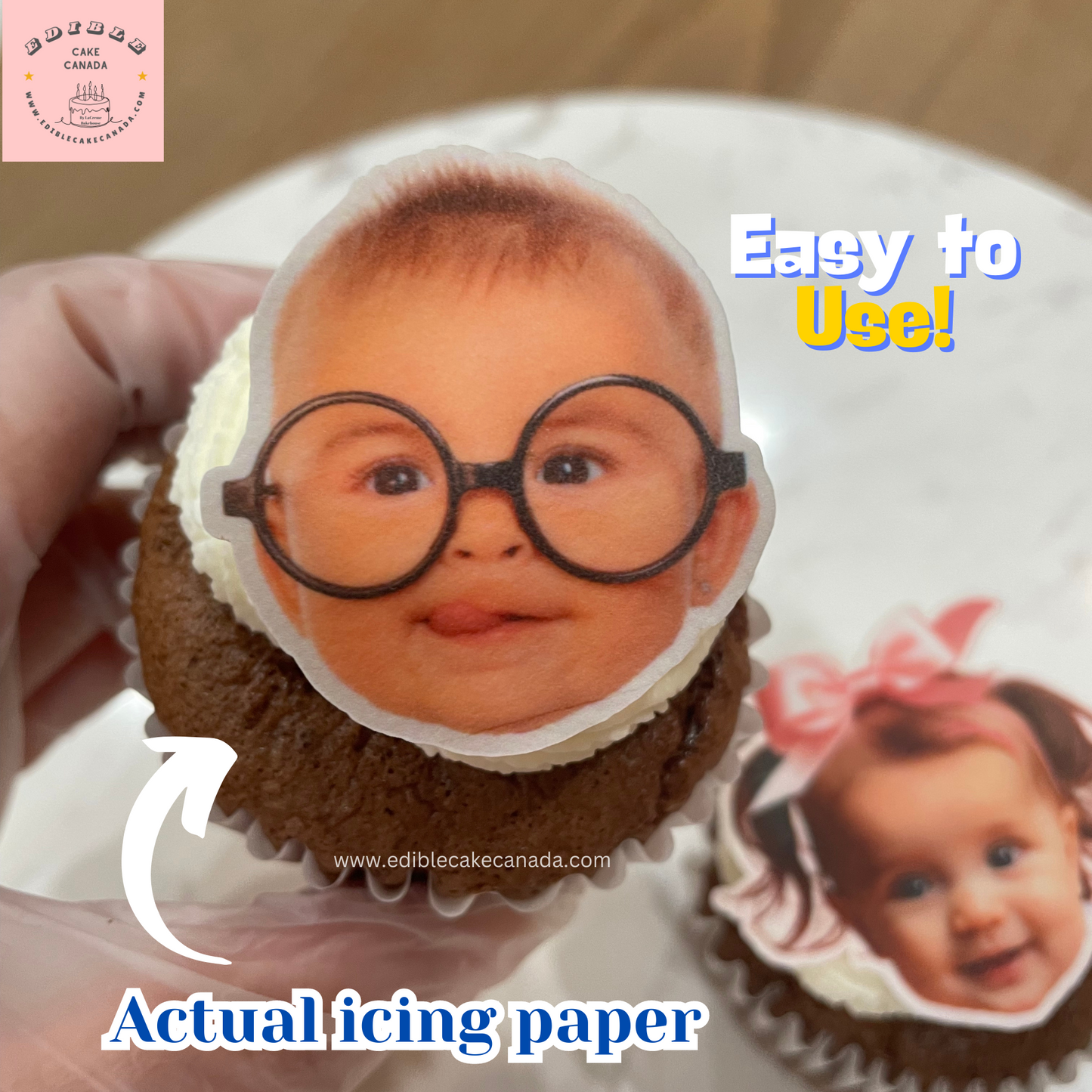 Edible Face Image Topper | Custom Photo Cupcake Topper | Edible Cake Sticker