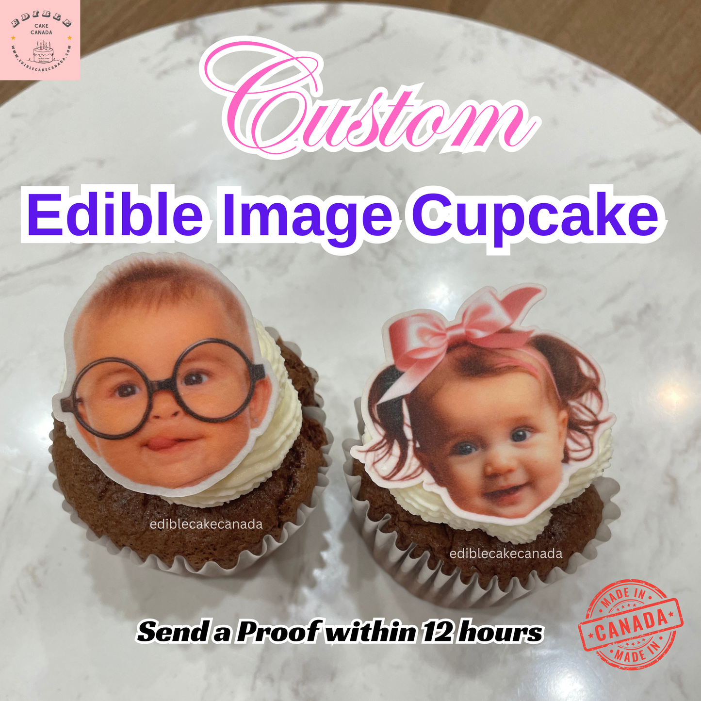Edible Face Image Topper | Custom Photo Cupcake Topper | Edible Cake Sticker