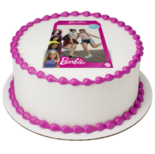 Be You Barbie PhotoCake edible image frame icing cake topper processed in Canada
