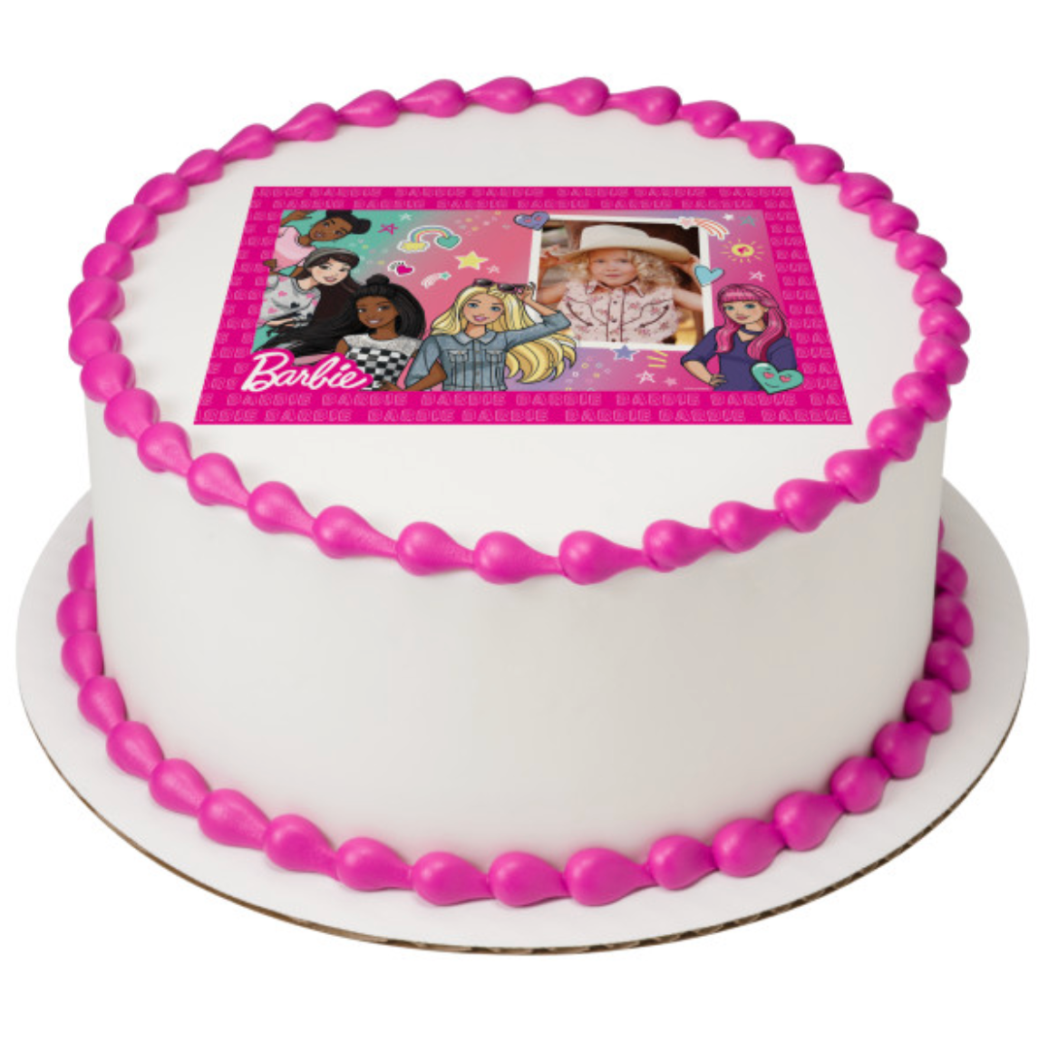 Barbie Best Friends PhotoCake Edible Image Frame icing cake topper processed in Canada

