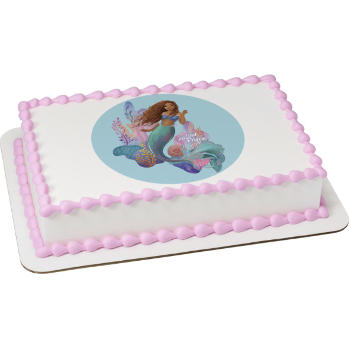 Disney’s The Little Mermaid Find Your Voice edible icing cake topper PhotoCake® image

Licensed Little Mermaid edible cake topper printed on icing sheet

Disney Ariel mermaid birthday cake edible image topper

The Little Mermaid Find Your Voice PhotoCake® edible image processed in Canada

Mermaid themed edible icing sheet for birthday cakes

Disney Little Mermaid cake decoration for kids birthday party

Licensed PhotoCake® Edible Image® Little Mermaid cake topper