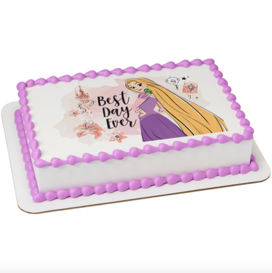 Licensed Disney Princess Rapunzel Best Day Ever PhotoCake edible image cake topper printed in Canada
