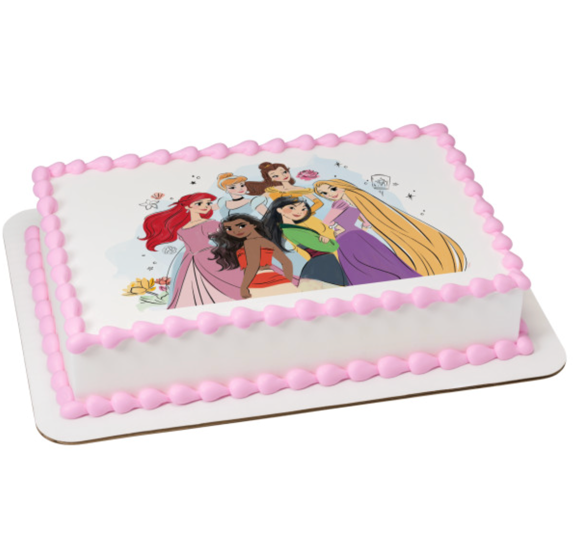 Disney Princess Together PhotoCake edible image cake topper printed on edible icing sheet in Canada
