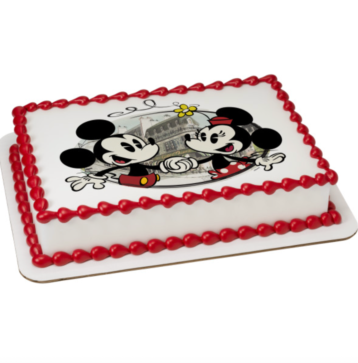 Licensed Mickey Mouse and Friends Cafe Minnie PhotoCake edible icing cake topper processed in Canada
