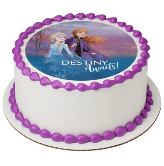 Licensed Disney Frozen II Destiny Awaits PhotoCake edible icing cake topper processed in Canada  

Frozen II Destiny Awaits edible cake image for birthday cake Canada  

Disney Frozen II PhotoCake Edible Image icing sheet with Elsa and Anna theme  

Licensed Frozen II edible icing topper for kids birthday cakes  

Disney Frozen Destiny Awaits cake topper printed and processed in Canada
