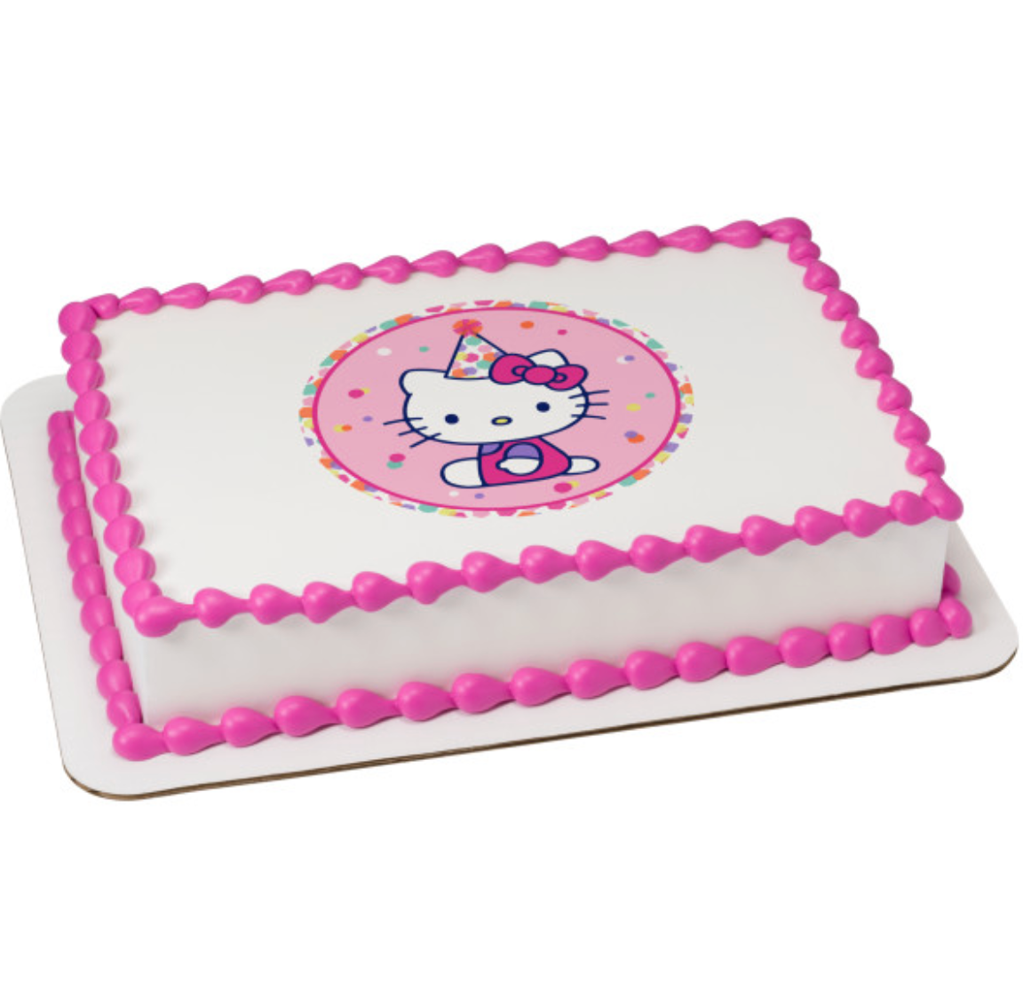 Hello Kitty® Party Hat PhotoCake® Edible Image® cake topper

Licensed Hello Kitty® edible icing cake topper for birthday cake

Hello Kitty® Party Hat edible cake image processed in Canada

PhotoCake® Edible Image® Hello Kitty® cake decoration

Hello Kitty® birthday cake topper printed on edible icing