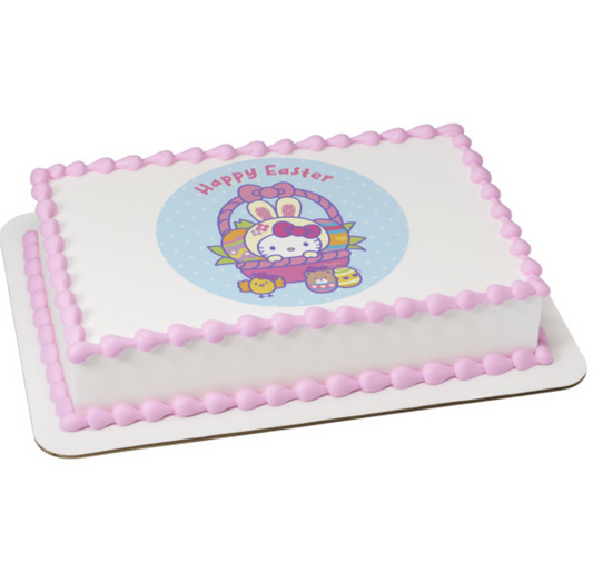 Hello Kitty Happy Easter PhotoCake edible image icing cake topper
