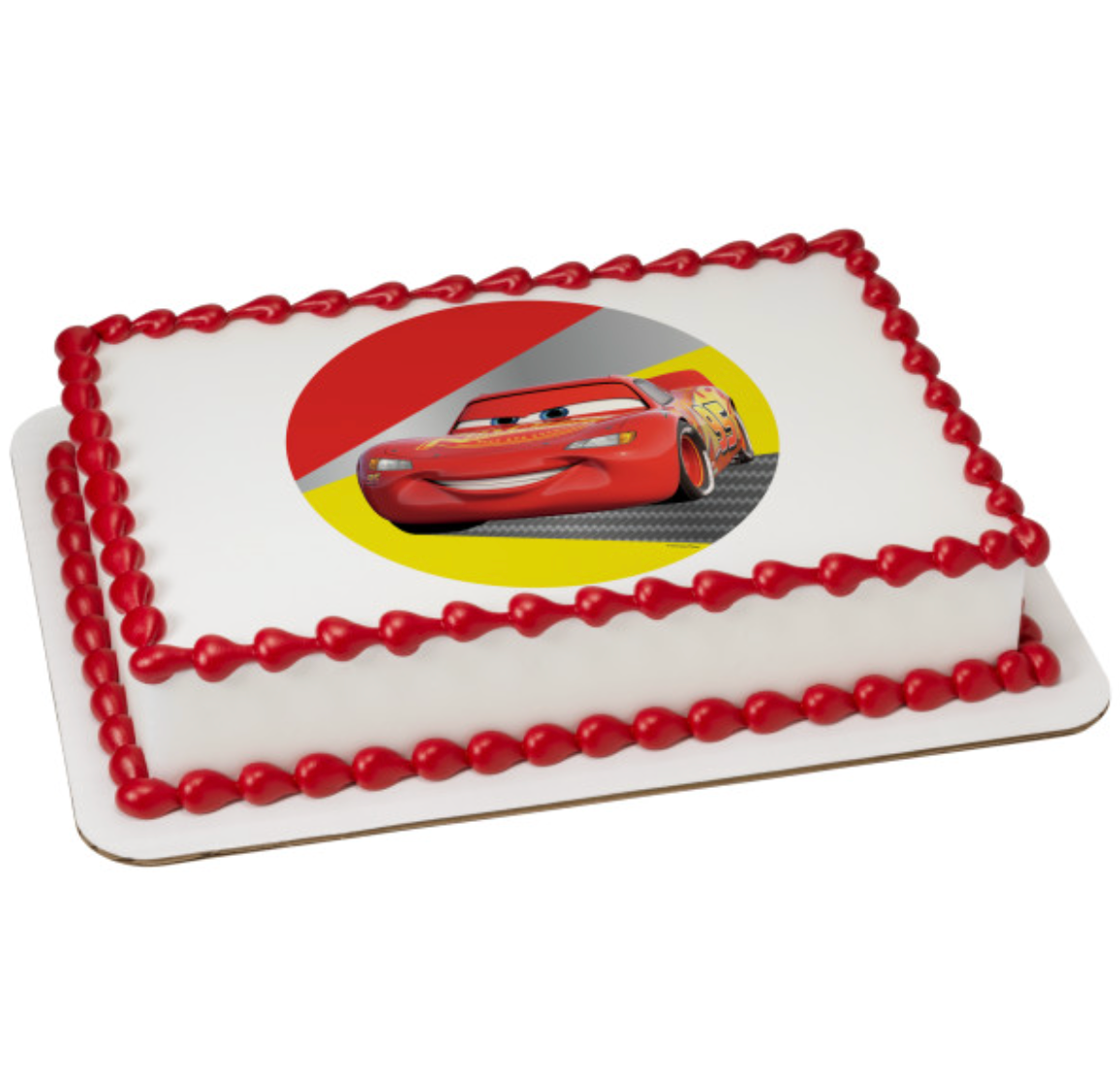Disney and Pixar Cars Lightning McQueen PhotoCake edible icing cake topper processed in Canada

Licensed Lightning McQueen edible image cake topper for Cars birthday cake

Cars themed edible icing topper featuring Lightning McQueen for kids birthday party

PhotoCake Edible Image icing cake decoration with Disney Pixar Cars Lightning McQueen

Lightning McQueen racing car edible cake topper for birthday celebration in Canada

Licensed Cars cake topper edible image for buttercream or fondant cakes

Disney Pixa