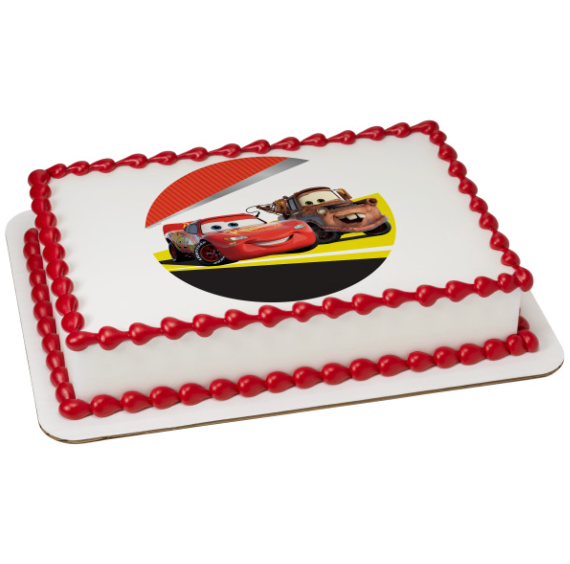 Licensed Disney and Pixar Cars Lightning McQueen and Mater PhotoCake edible cake topper  

Cars Lightning McQueen and Mater edible icing sheet cake decoration processed in Canada  

Disney Pixar Cars birthday cake topper featuring Lightning McQueen and Mater  

Official PhotoCake Edible Image cake topper for Cars themed birthday cakes  

Edible Cars cake image with Lightning McQueen and Mater for kids birthday party
