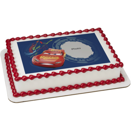 Disney and Pixar Cars 3 Top Speed PhotoCake edible image frame cake topper

Licensed Cars 3 edible icing cake topper for birthday cake

Lightning McQueen Cars 3 edible cake image topper

Disney Pixar Cars edible image frame processed in Canada

Cars 3 racing theme PhotoCake edible icing sheet

Licensed PhotoCake Edible Image Frame for Cars birthday cake

Cars 3 Top Speed edible cake decoration for kids party

Disney and Pixar Cars 3 edible cake topper Canada