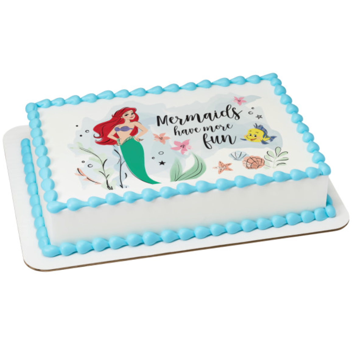 Disney Princess Ariel edible image cake topper for birthday cakes  

Ariel PhotoCake® Edible Image® icing sheet for mermaid party cake  

Licensed Disney Princess cake topper featuring Ariel for kids’ birthday cakes  

Edible icing cake topper with Disney Princess Ariel design processed in Canada  

The Little Mermaid Ariel edible cake decoration for princess birthday party