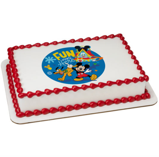 Disney Mickey Mouse Funhouse Fun Starts Here PhotoCake edible image cake topper
