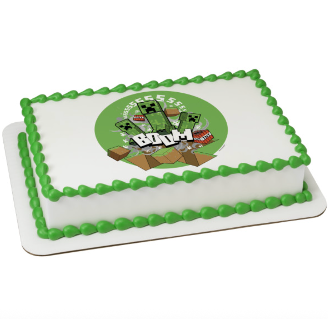 Minecraft Boom PhotoCake® Edible Image® icing cake topper processed in Canada
