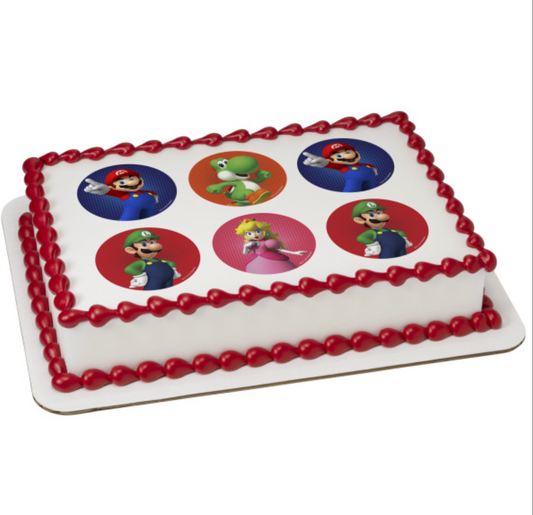 Super Mario™ Power Play PhotoCake® Edible Image® cake topper printed in Canada

Licensed Super Mario™ edible icing sheet cake decoration

Super Mario™ Power Play edible cake topper for birthday cakes

PhotoCake® Edible Image® Super Mario™ cake topper on icing sheet

Super Mario™ licensed edible image cake decoration Canada

