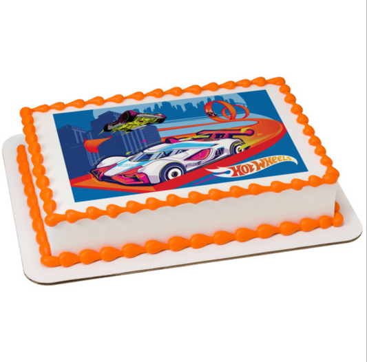Hot Wheels Race to Win PhotoCake edible image cake topper processed in Canada
