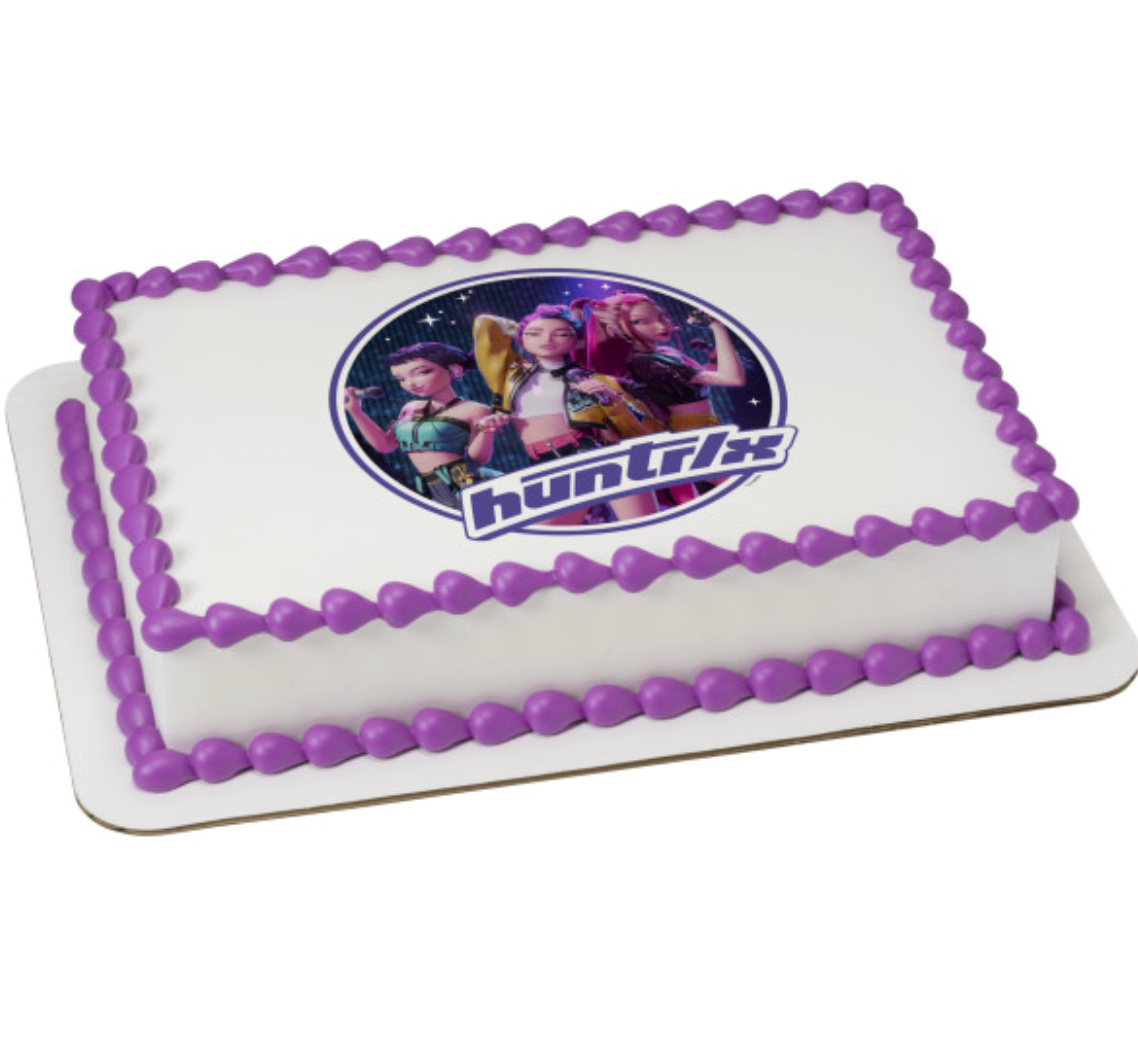 PhotoCake Edible Image cake topper featuring KPop Demon Hunters HUNTR/X
