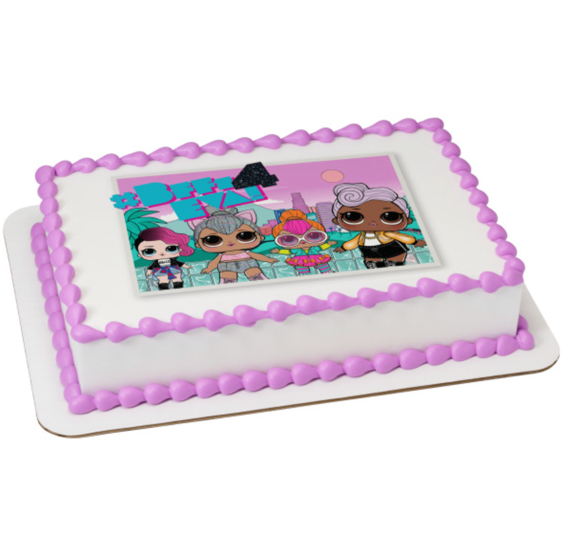 L.O.L. SURPRISE! Shine Bright PhotoCake edible image cake topper processed in Canada
