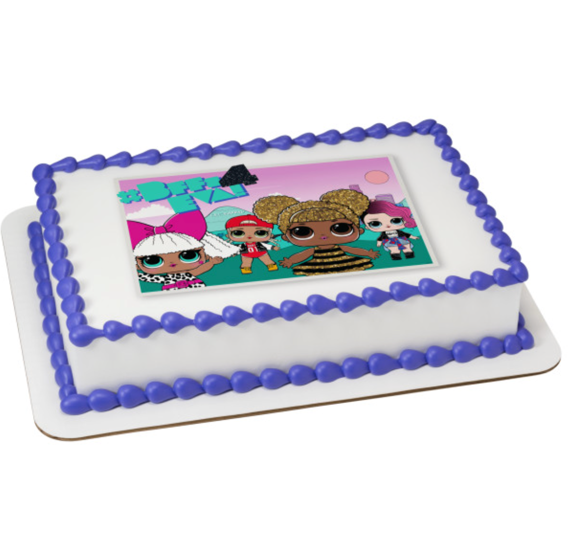 L.O.L. SURPRISE! Shine Bright PhotoCake edible image cake topper processed in Canada
