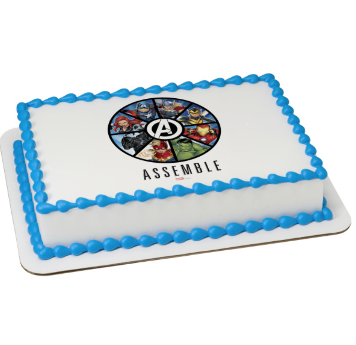 MARVEL Avengers Assemble licensed PhotoCake edible icing cake topper processed in Canada  

Avengers Assemble edible cake topper for superhero birthday cake  

Licensed MARVEL Avengers edible image icing sheet for party cake  

PhotoCake Edible Image MARVEL Avengers cake decoration printed in Canada  

Superhero Avengers Assemble edible icing topper for birthday dessert