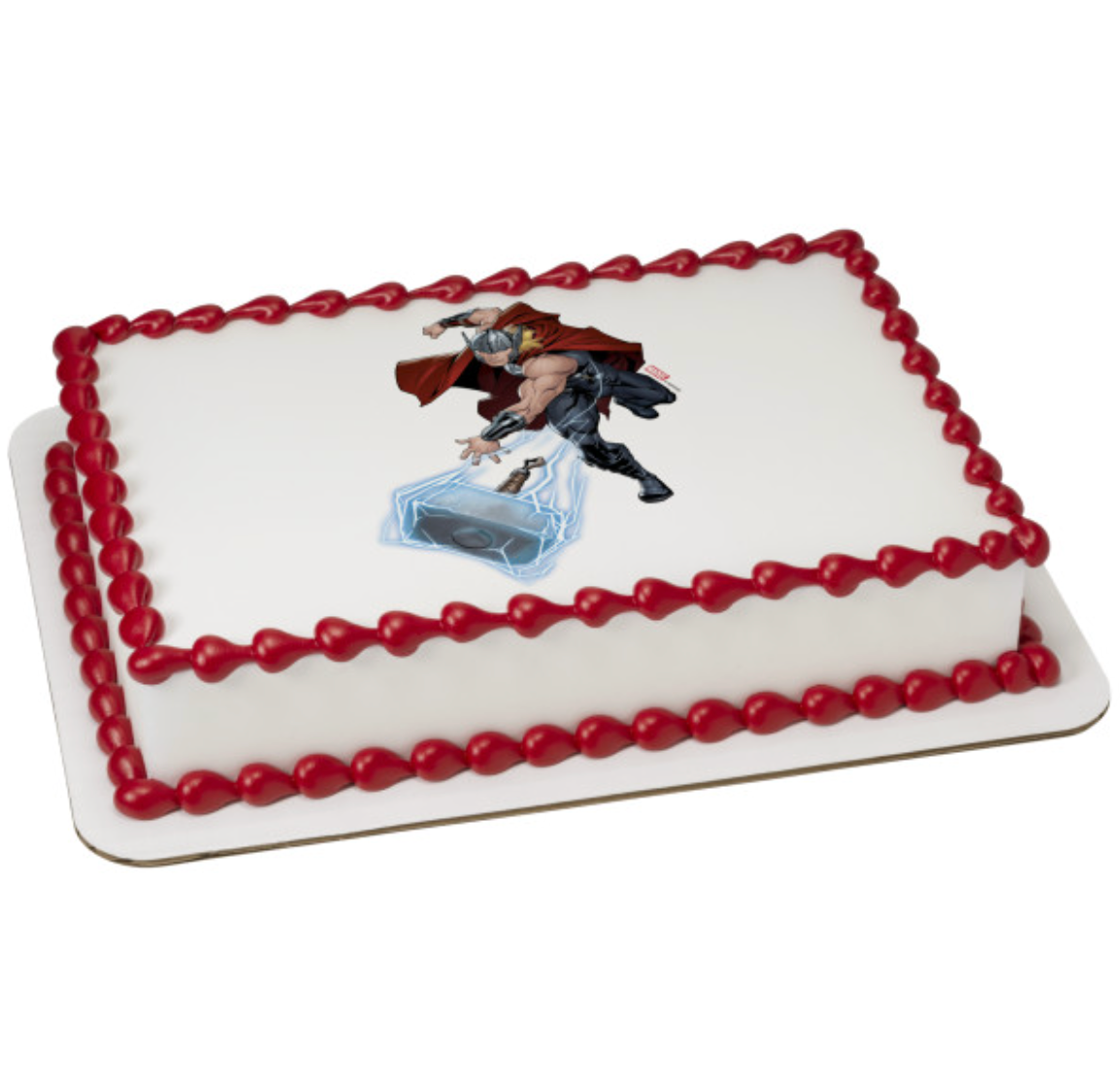 Marvel’s Thor PhotoCake edible icing cake topper printed in Canada

Licensed Thor Edible Image cake topper for superhero birthday cake

Marvel Thor edible cake decoration on icing sheet

PhotoCake Edible Image Thor cake topper for birthday party

Thor superhero edible icing topper for cakes processed in Canada