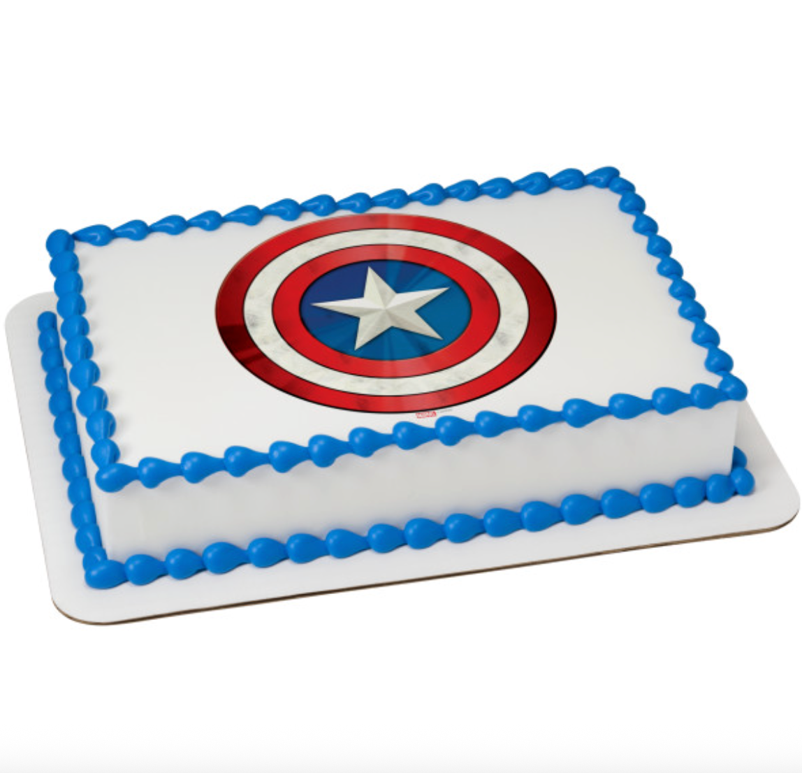 Captain America Icon edible icing sheet cake topper with licensed PhotoCake Edible Image design
