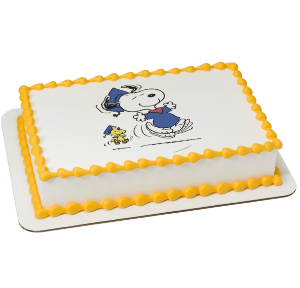Licensed Peanuts Snoopy and Woodstock graduation PhotoCake edible image cake topper
