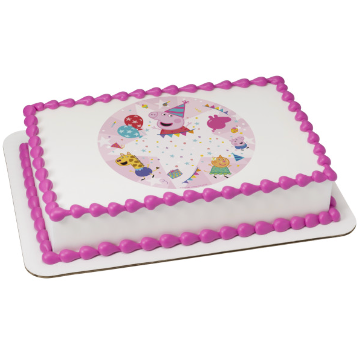 Peppa Pig Peppa’s Party licensed PhotoCake edible image icing cake topper printed in Canada  

Peppa Pig edible cake topper with Peppa’s Party PhotoCake design  

Licensed Peppa Pig PhotoCake Edible Image cake topper for birthday cakes  

Peppa Pig Peppa’s Party edible icing sheet cake decoration  

Peppa Pig birthday cake edible image topper processed in Canada