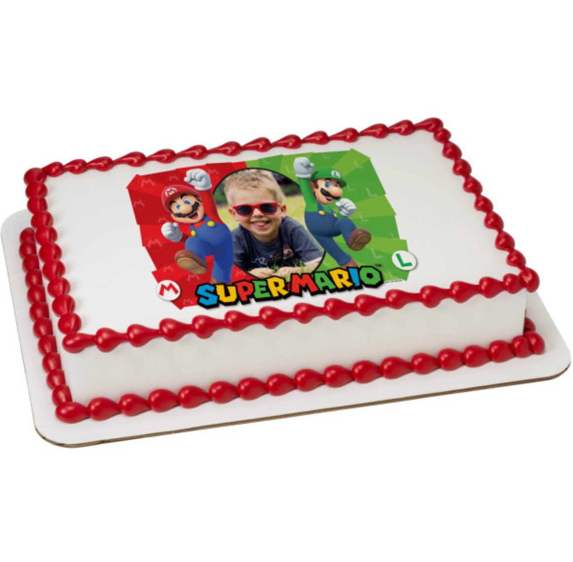 Licensed Super Mario Here We Go PhotoCake Edible Image Frame cake topper
