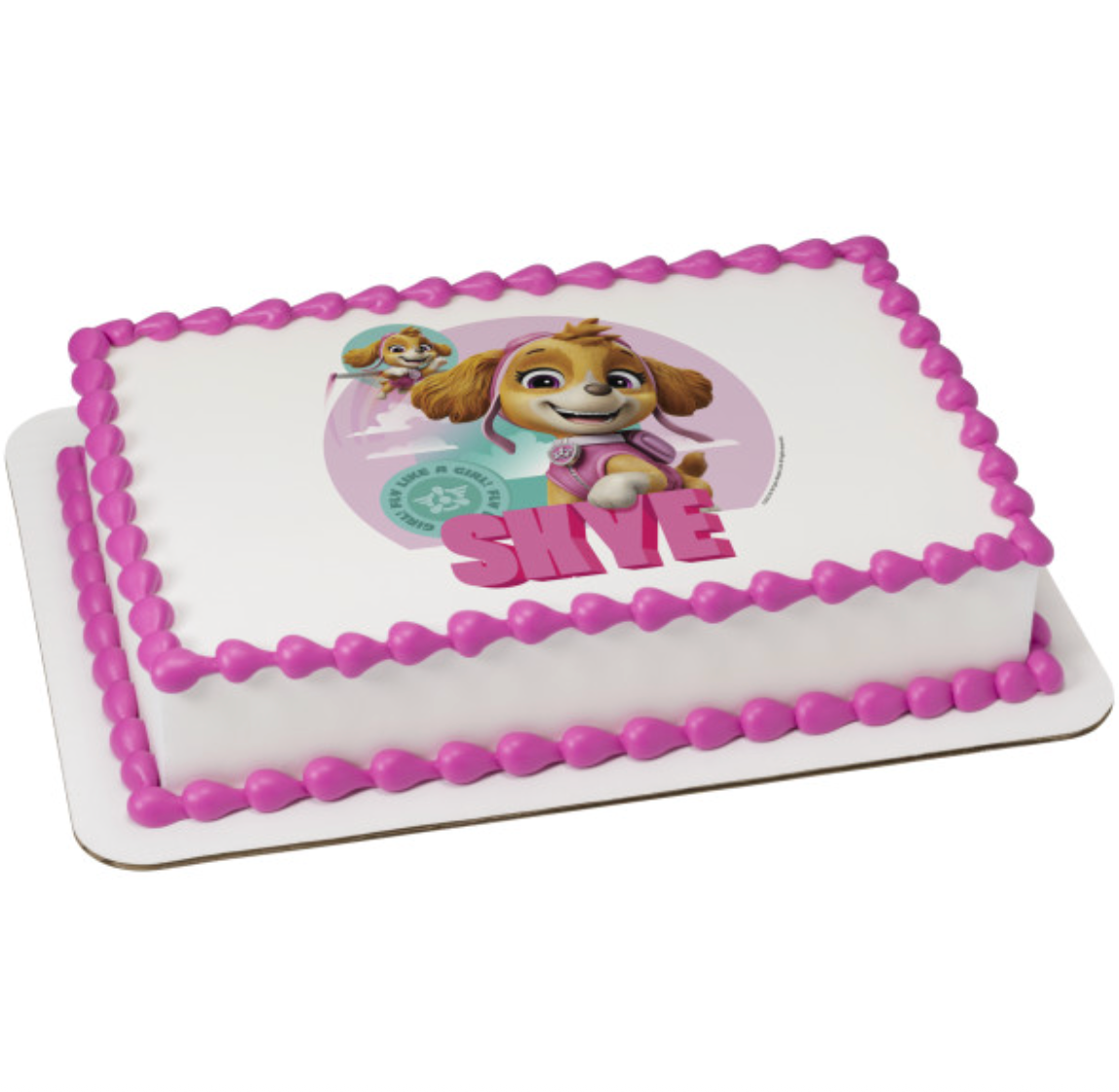 PAW Patrol Soar Like Skye PhotoCake edible image cake topper  

Licensed PAW Patrol Skye edible icing sheet for birthday cake  

Skye PAW Patrol cake topper printed on edible icing sheet  

PhotoCake Edible Image PAW Patrol Soar Like Skye cake decoration  

PAW Patrol Skye birthday cake topper processed in Canada