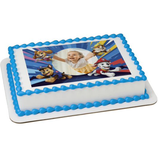 Licensed PAW Patrol Adventure Duty Calls PhotoCake edible image cake topper frame  

PAW Patrol Adventure Duty Calls edible icing cake topper for birthday cake  

PhotoCake edible image frame featuring PAW Patrol Adventure Duty Calls design  

PAW Patrol edible cake decoration printed on icing sheet processed in Canada  

Kids birthday cake topper with licensed PAW Patrol PhotoCake edible image frame