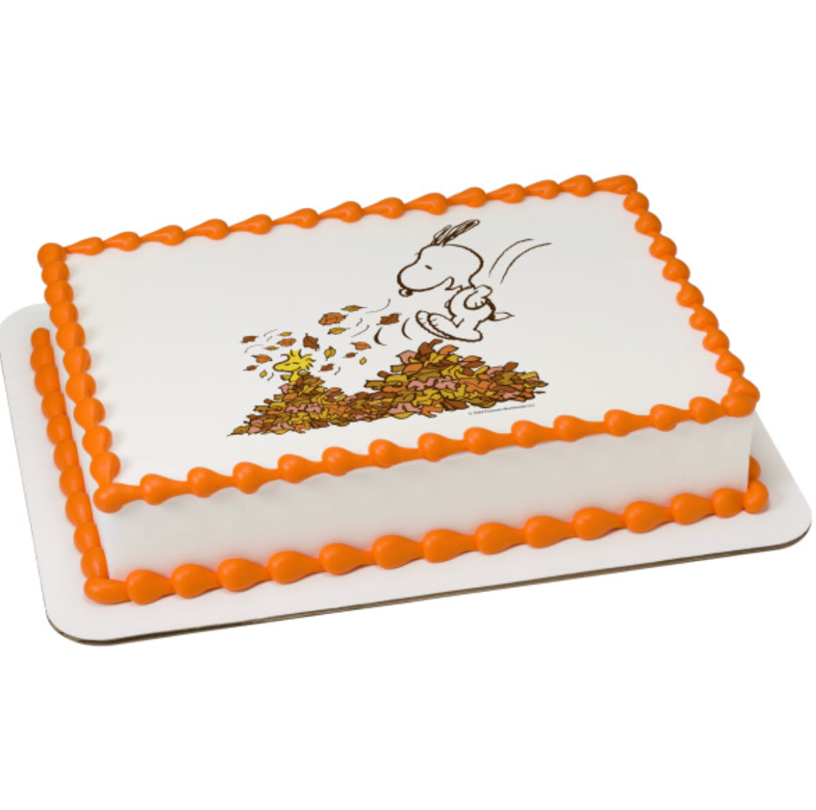 Peanuts® Happy Fall PhotoCake® Edible Image® cake topper processed in Canada
