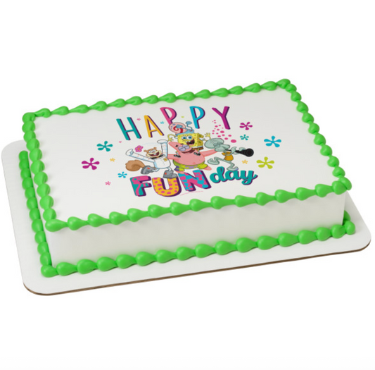 SpongeBob SquarePants Happy Funday PhotoCake edible image cake topper

