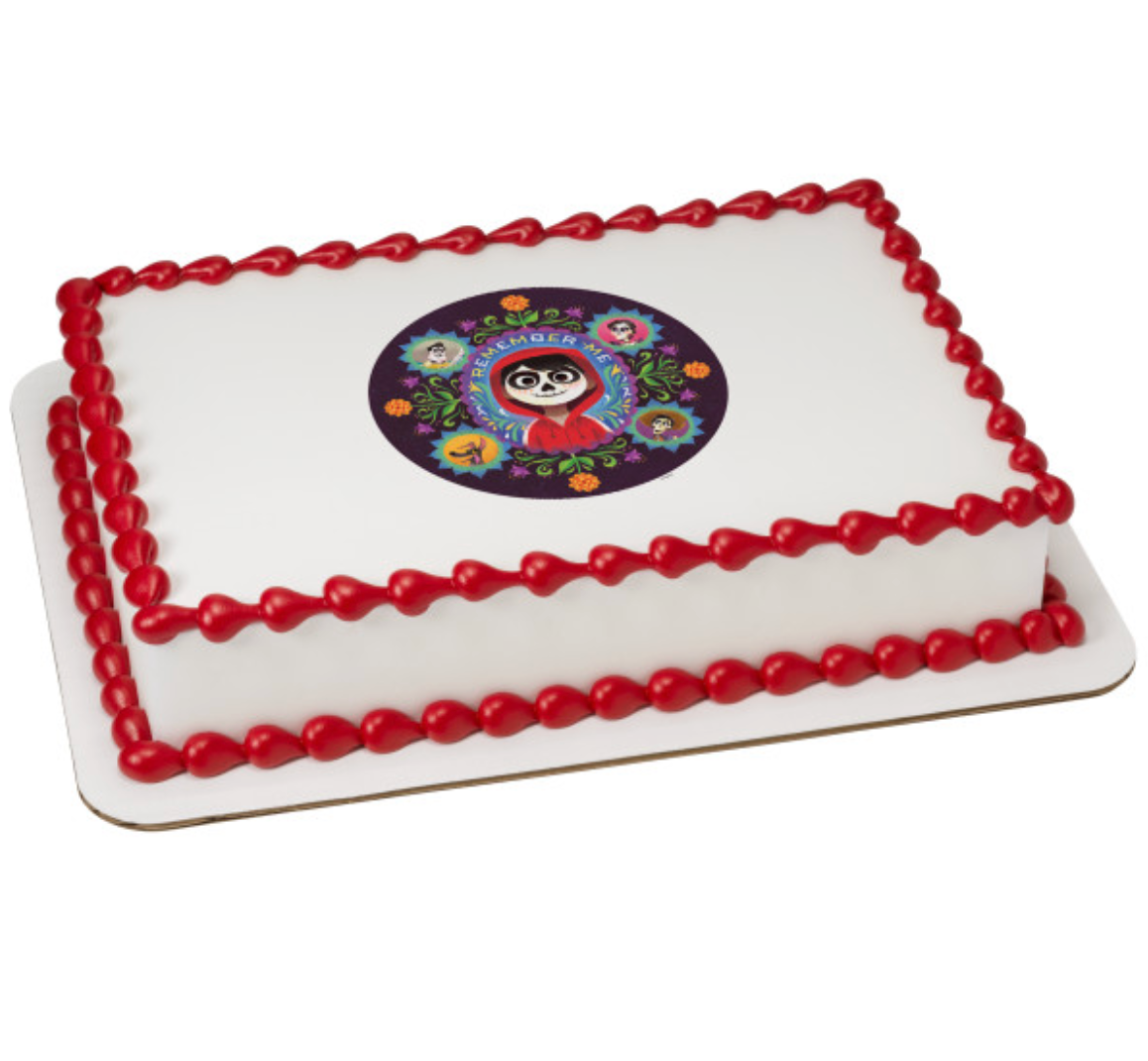 Disney and Pixar Coco Remember Me edible icing cake topper processed in Canada  

Licensed Coco Remember Me Edible Image cake topper for birthday cake  

Disney Pixar Coco edible cake decoration on icing sheet Canada  

Coco themed edible icing topper for kids birthday cake  

Remember Me Coco edible image cake topper licensed design