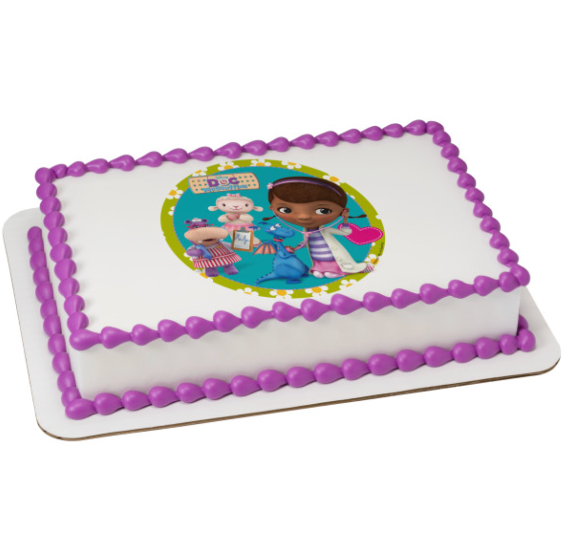 Disney Doc McStuffins Doc and Friends PhotoCake edible image cake topper  

Licensed Doc McStuffins edible icing sheet cake decoration processed in Canada  

Doc McStuffins and friends edible cake topper for birthday cakes  

PhotoCake Edible Image cake topper featuring Disney Doc McStuffins  

Doc McStuffins birthday cake edible icing image topper