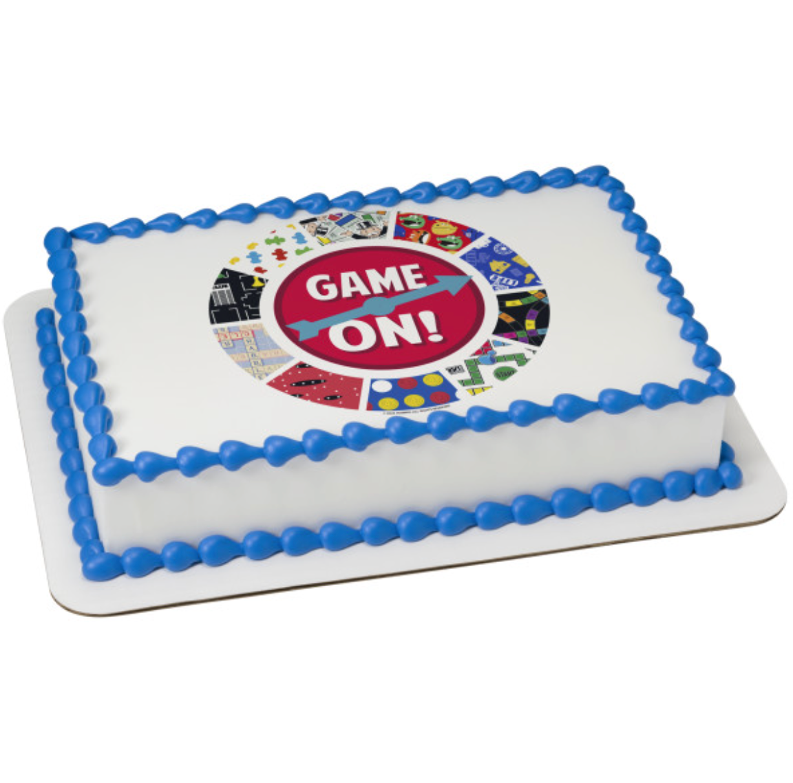 Hasbro Game Night Game On officially licensed PhotoCake edible image cake topper made in Canada
