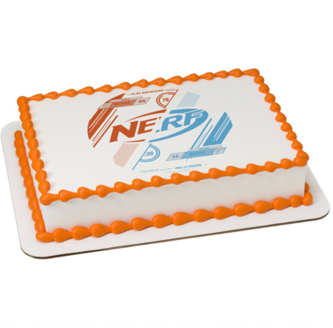 Officially Licensed Nerf Bring It On Edible Cake Topper printed with PhotoCake Edible Image technology, available in Canada
