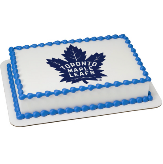NHL® Licensed Toronto Maple Leafs PhotoCake® Edible Image Cake Topper - Official Hockey Team Cake Decoration Canada
