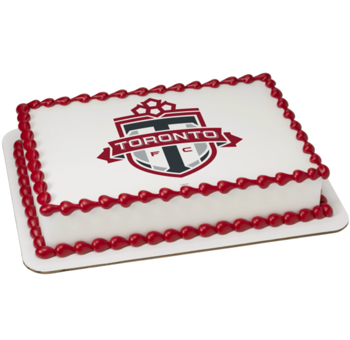 Toronto FC officially licensed PhotoCake® Edible Image cake topper printed on edible icing sheet in Canada
