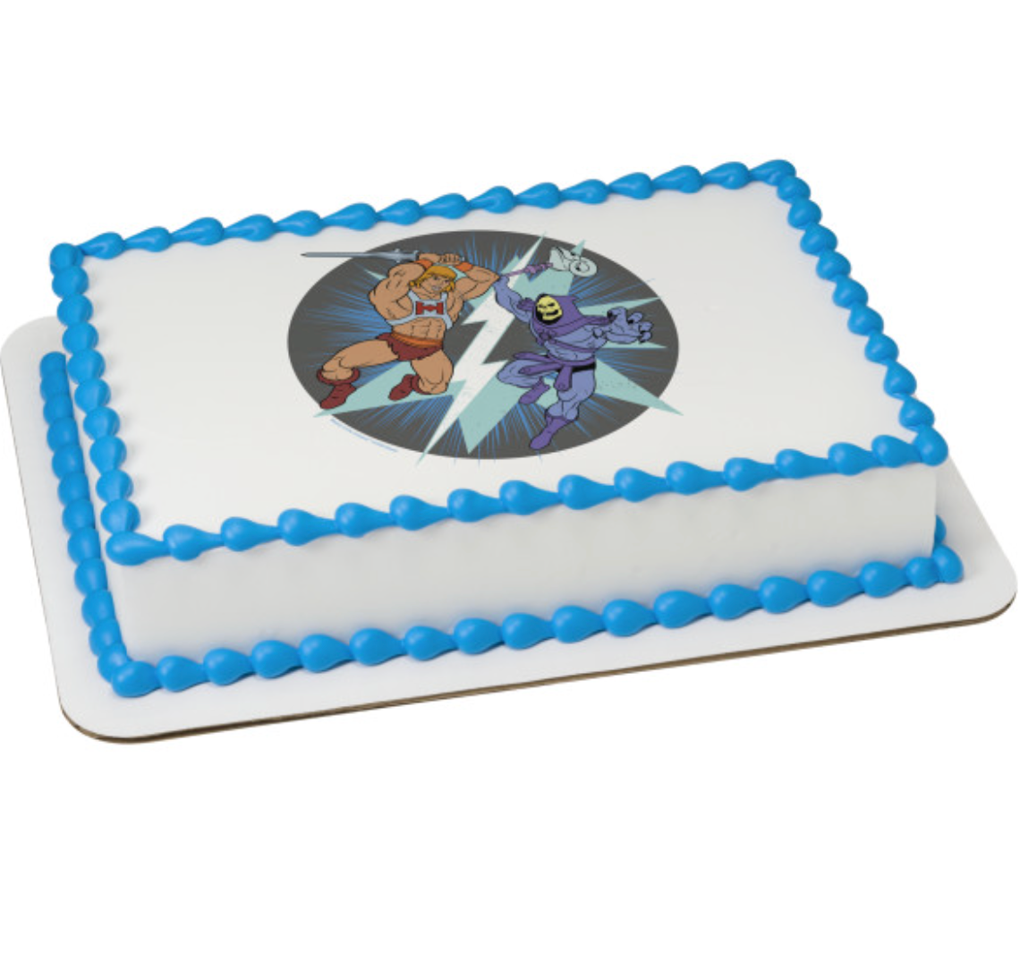 Licensed Masters of the Universe He-Man vs Skeletor PhotoCake Edible Image cake topper Canada
