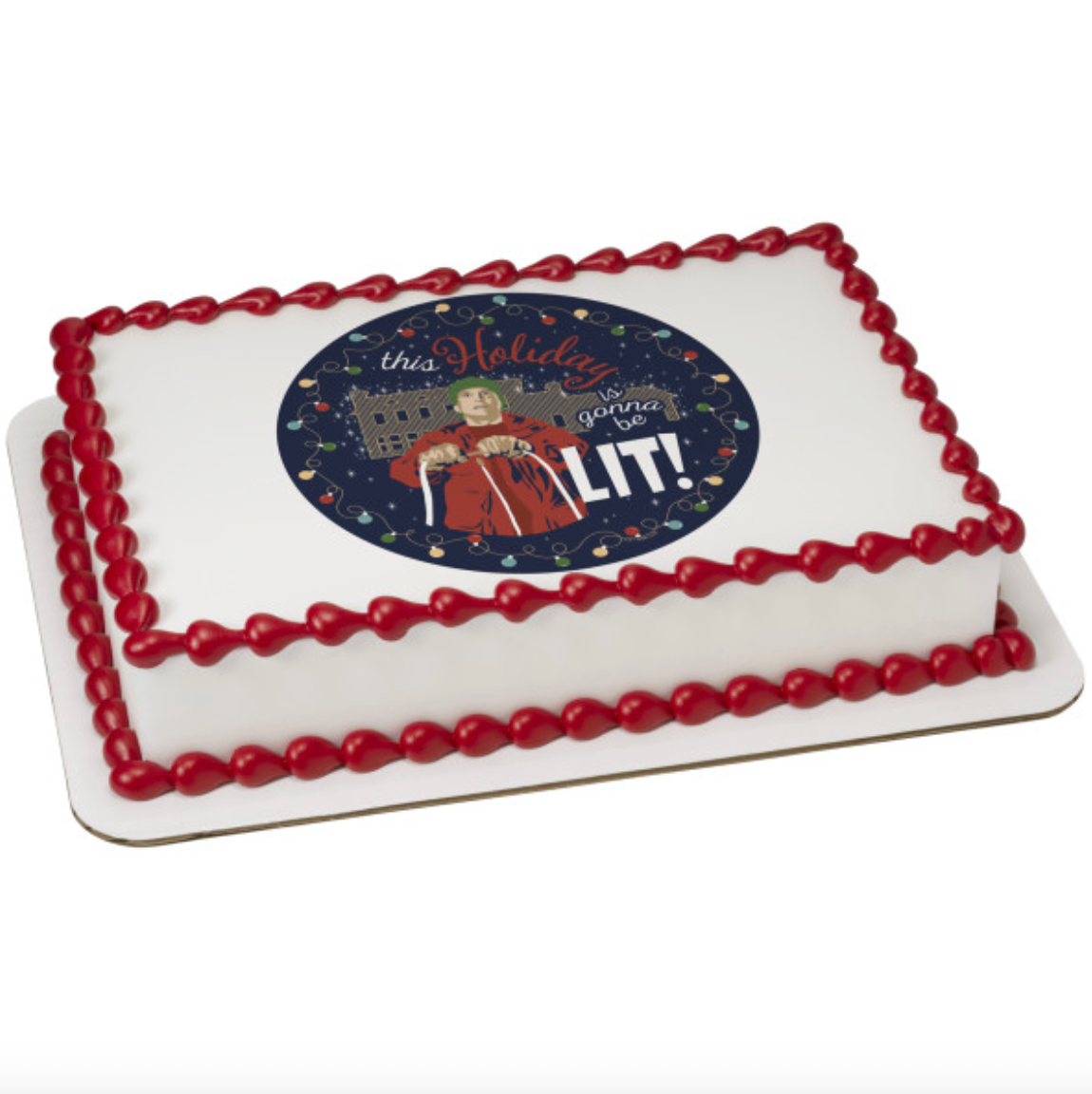 Licensed National Lampoon's Christmas Vacation PhotoCake Edible Image cake topper printed on edible icing sheet, made in Canada
