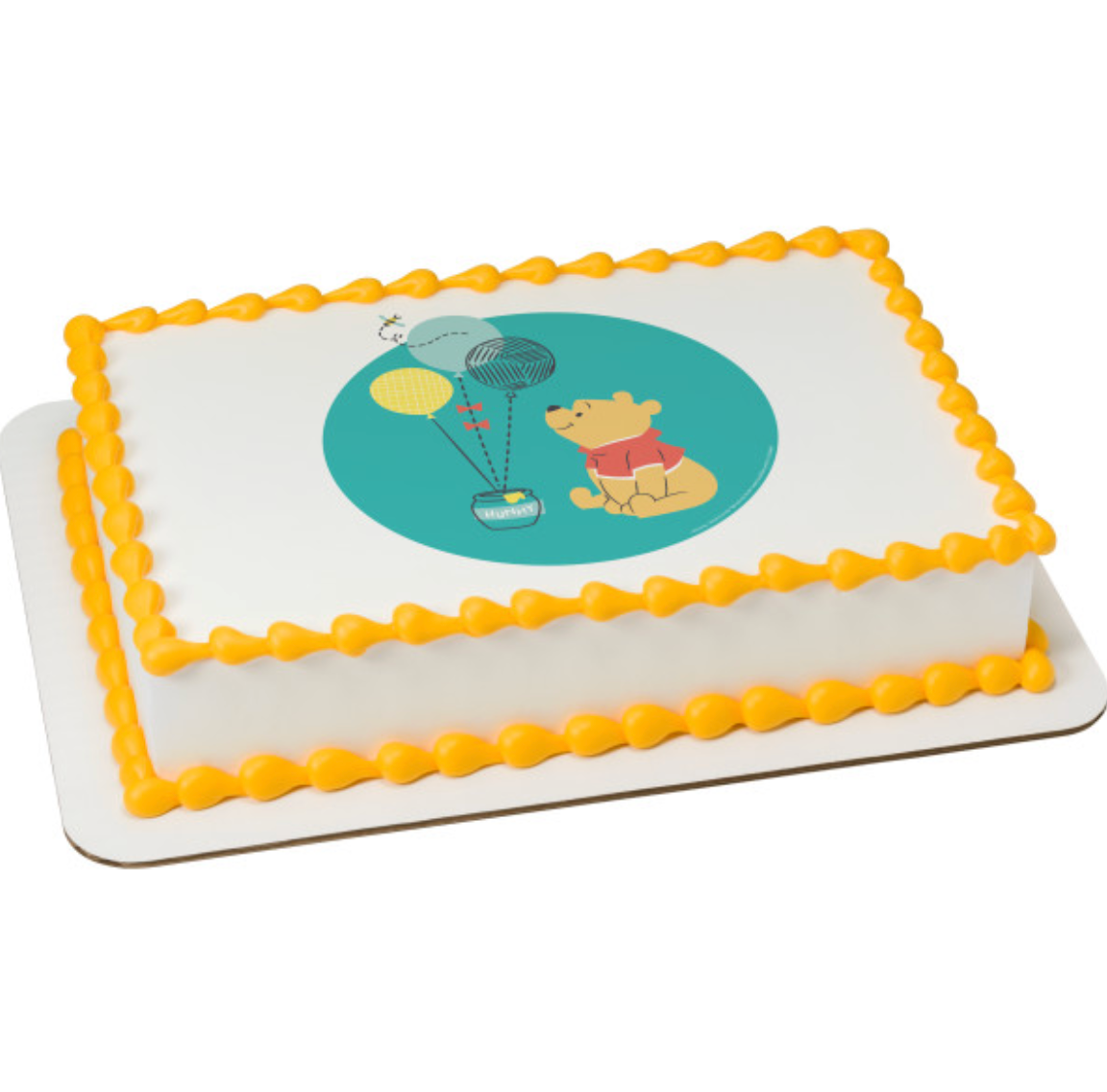 Disney Baby Winnie the Pooh 1st Birthday PhotoCake Edible Image cake topper printed in Canada on frosting sheet
