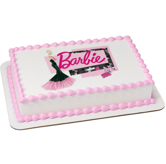 Barbie Forever Glam edible cake decoration printed on icing sheet in Canada

