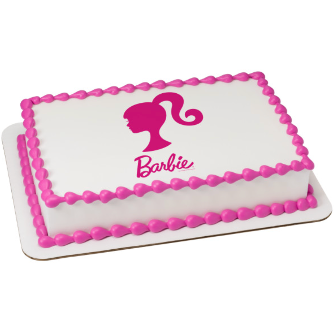 Barbie™ Silhouette PhotoCake® Edible Image® icing cake topper processed in Canada  

Licensed Barbie™ edible icing cake topper for birthday cake  

Barbie™ Silhouette edible cake image for themed party cake  

PhotoCake® Edible Image® Barbie™ cake decoration Canada  

Barbie birthday cake topper edible icing sheet  

Licensed Barbie™ cake topper printed on edible icing sheet