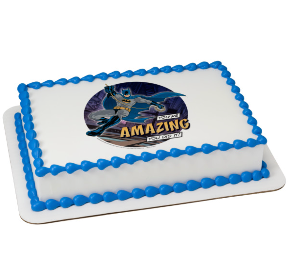 Licensed Batman™ You’re Amazing PhotoCake® Edible Image® cake topper  

Batman™ edible icing cake topper for superhero birthday cake  

Batman™ You’re Amazing edible cake decoration processed in Canada  

PhotoCake® Edible Image® Batman™ birthday cake topper  

Licensed Batman™ superhero edible icing sheet for cakes  

Batman™ cake topper edible image for kids birthday party  

Batman™ You’re Amazing cake decoration on edible icing sheet  

Superhero Batman™ edible cake topper Canada
