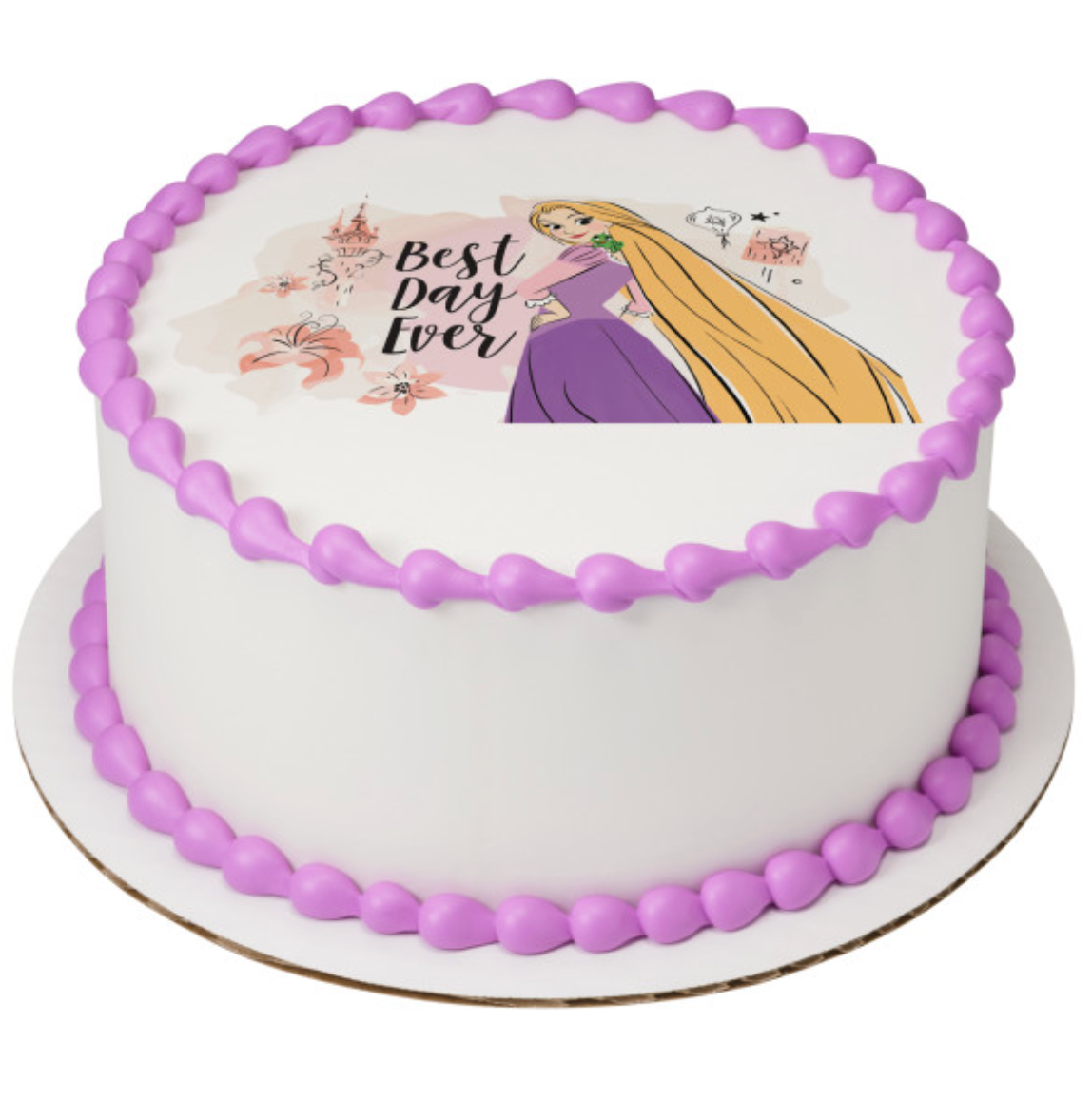 Rapunzel edible icing sheet cake topper for Disney Princess birthday cake

