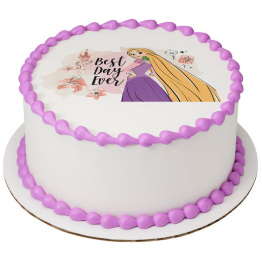 Rapunzel edible icing sheet cake topper for Disney Princess birthday cake
